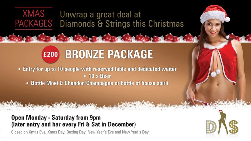 diamonds and strings christmas package bronze